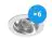 Lot 6x Noxion Encastré Spot Drome MR16 inclinable Aluminium | Diamètre 69mm - GU10 Culot