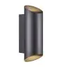 Nordlux Nico Applique Murale Aluminium Noir Up & Down | IP54 - Convient pour 2x GU10