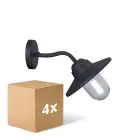 Lot 4x D'Lite Applique Murale Ember Noir | IP54 - Convient pour 1x E27
