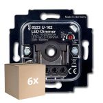 Voordeelpak 6x Busch-Jaeger 6523U-102 Rotary LED Dimmer 6512-0-0334 2W -100W 50/60Hz