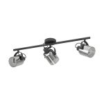 Eglo Plafondlamp Berregas Staal Zwart Chroom | IP20 - Geschikt voor 3x E27 