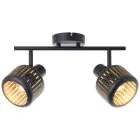 Brilliant Tyas Plafondlamp Aluminium Metaal Zwart Goud | Geschikt voor 2x E14